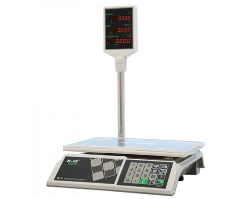 Весы торговые MERTECH M-ER 326ACP-32.5 LED (0,1-32кг) дискретность 10г, платф.325x230мм, со стойкой