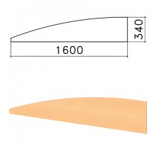 Экран-перегородка "Монолит", 1600х16х340 мм, БЕЗ ФУРНИТУРЫ (код 640237), бук бавария, ЭМ22.1