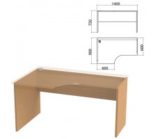 Каркас стола эргономичного "Этюд",1400х900х750 мм, левый, бук бавария, 401671-55