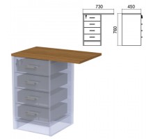 Крышка для тумбы приставной (АТ-05) "Арго", 730х450х22 мм, орех