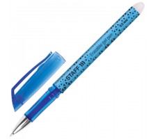 Ручка стираемая гелевая STAFF "College GP-199", СИНЯЯ, хромированные детали, узел 0,5 мм, линия письма 0,35 мм, 142494