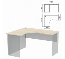 Стол компактный ЧАСТЬ 1 "Арго", 1400х1200х760 мм, левый, ясень шимо